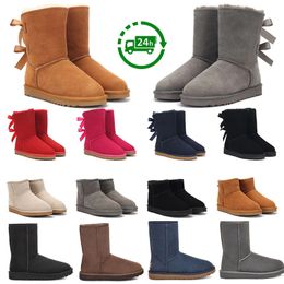 Designer Snow Boots Womens for Women Australia Girl Classic Chestnut Winter Boot Half Ankle Full Fur Fluffy Mules Warm Booties Bottes