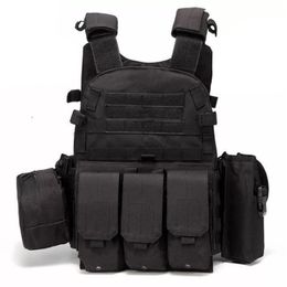 Men's Vests Nylon Webbed Gear Tactical Vest Body Armour Hunting Airsoft Accessories 6094 Pouch Combat Camo Military Army Vest 230827