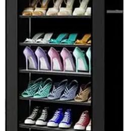 Storage Boxes Bins 10 Tier Shoe Cabinet with Dustproof Cover Free Standing Organizer for Closet Entryway 230826