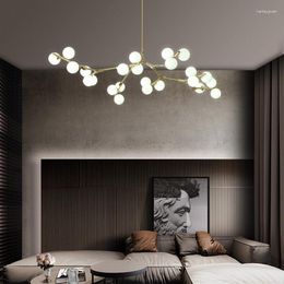 Chandeliers Modern Magic Bean Molecular Chandelier Nordic Glass Ball Lampshade Living Rooom Bedroom Restaurant Pendant Lamp Dining Lighting