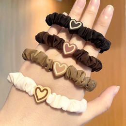 Cute Heart Shape Hair Rope Rubber Band Stretch Ponytail Holder Scrunchies Sweet Hair Ropes For Girl Headress Accessories 2499