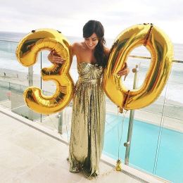 Top Fashion 16inch Aluminium Balloons Gold Silver Colour Alphabet Letters A-Z and Arabic Number 0-9 Foil Balloon Christmas Birthday Party Decoration