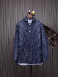 Giacche da uomo Autunno kiton Cappotto scozzese casual in cotone e cashmere
