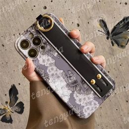 Designer Fashion Phone Cases for iphone 14 14Pro 13 12 11pro max Deluxe IMD TPU Print Flower Wristband Cellphone Cover 12promax