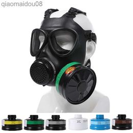 Protective Clothing Full Face Gas Mask Respirator Metal Filter Box Painting Spray Pesticide Natural Rubber Mask Chemical Prevention Mask Work Safety HKD230826