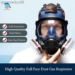 Protective Clothing 7-In-1 Anti-Pollution Full Face Cover Respirator Dust Gas Mask Dual Filters For Painting Spraying Welding Work Safety Protection HKD230826