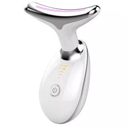 Face Care Devices Face Neck Massager LED Pon Therapy Skin Tighten Massage Reduce Double Chin Anti Wrinkle Remove Beauty Device 230828