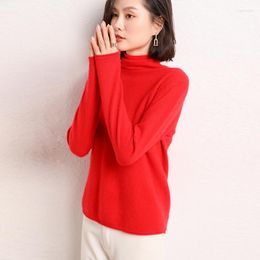 Women's Sweaters Wool Autumn/Winter Solid Colour Turtleneck Pulled-up Sweater Loose Warm Comfortable With Soft Knit Pullover