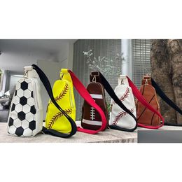 Outdoor Bags Bling Softball Soccer Beach Bag Sports Leather Baseball Shouder Girl Volleyball Totes Storage Drop Delivery Outdoors Dh0Bu