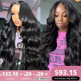 Glueless Preplucked Human Wigs Ready To Go Transparent Body Wave Natural Hairline Lace Closure Wig Pre Cut for Women