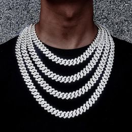 Pendant Necklaces Prong 16mm Cuban Chain Micro Pave Cubic Zircon Mixed Luxury Bling Full Iced Out Charms Hiphop Jewellery