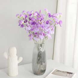 Decorative Flowers Artificial Flower Bouquet Silk Pea Fake Simulated Plant Home Wedding Party Decoration