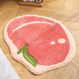 Carpet Cute Fruit Shape Bathroom Mat Peach Lemon Floor Rug Anti Slip Bedside Doorway Toilet Soft Comfortable Bath 230828