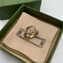 Designer ring lyxiga smycken ring diamantring alfabet ring gåva
