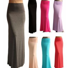 Skirt Mermaid Skirts Summer Fashion High Waist Slim Solid Colour Long for Women Thin 230828