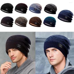 Cycling Caps Thickened Knitted Hat Windproof Warm Beanies Large Head Circumference Ski Cap Outdoor