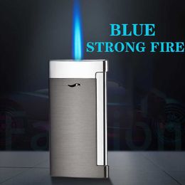 Metal Windproof Blue Flame Spray Gun Side Pressure Ignition Lighter Butane No Gas Cigar Jet Turbo Torch Cheap K1KL