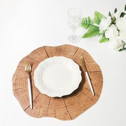 Table Runner Round Wood Grain Placemat Household Pad Insulation Individual