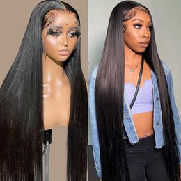 Glueless Ready To Wear Pre Plucked 13x4 13x6 Hd Frontal 30 Inch Bone Straight Lace Front Wig Human Hair