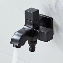 Bathroom Sink Faucets Washing Machine Tap Black Brass Indoor/Outdoor Garden Wall Mounted Dual Use Bath Toilet Mop Pool Chrome Taps