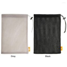 Storage Bags Nylon Mesh Bag Multi Purpose Travel Outdoor Pouch Digital Product Drawstring Portable Organizater