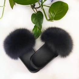 Slippers Women Real Fur Slippers Real Raccoon Fur Flip Flops Sandals Shoes Wholesale 230826