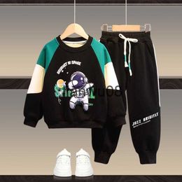 Clothing Sets 2023 Spring Autumn Kids Plush and Thicken Ropa Loungewear Clothings Sets Winter Boys Sports Sweater Suits 214Y Naipe Kids 2pcs x0828