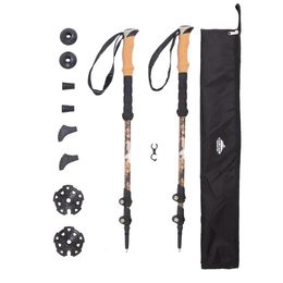 Trekking Poles Monopod Carbon Fiber Hiking Stick with Accessories Mount and Adjustable Quick Locks Single Pole 230828