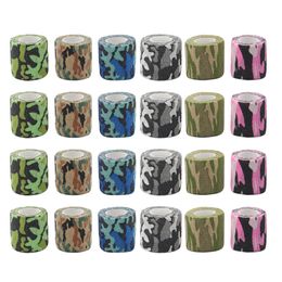 Tattoo Grips 24pcs Camouflage Tattoo Grip Bandage Cover Elastic Wraps Tapes Nonwoven Self-adhesive Finger Protection for Tattoo Machine Pen 230828