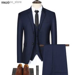 High Quality Men Suits Blazer 3 Pieces Elegant 2 Sets Luxury Wedding Business Vest Pants Coats 2023 Formal Jackets Free Shipping Q230828