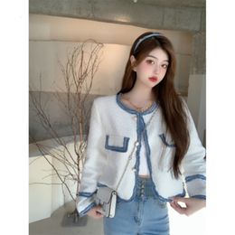 Womens Jackets Vintage Luxurious Elegant Wool Thick Flower Small Fragrance Jacket Autumn Korean Chic Fashion Casual Woollen Coats 230828