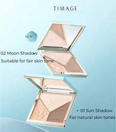 Eye Shadow TIMAGE Master Caitang High Gloss Contour Palette Three Color Matte Bronzer Highlighter Nose Sculpted Face 17g 230828