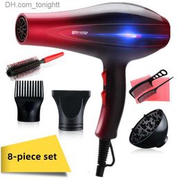 Professional Hair Dryer 2200w Powerful Fast Heating Cold And Hot Air Anion 8-piece Suit Hair Salon Household Hair Dryer Q230828