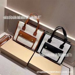 22% OFF Bag 2024 New Launch Designer Handbag Early Launch Women's Letter Printed One Crossbody Linen Canvas Spliced Tote