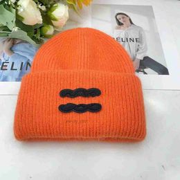 Triumphal Arch New Rabbit Hair Knitted Hat Women's Autumn and Winter Korean Version Versatile Thickened Ear Protecting 6OFH