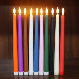 Set of 12 Daily Timer Flameless LED Candles with Realistic Black Wick, Daily Timer Remote Control, Candle Holders NOT Included