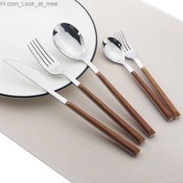 12-16Pcs Cutlery Set Chopsticks Knife Fork Spoon Stainless Steel Korean Dinnerware Set Kitchen Accessories Luxury Tableware Set Q230828