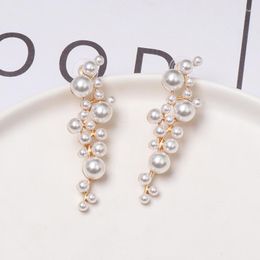 Dangle Earrings Herdream Bright Grape String Pearl Women High-quality Alloy Anti Fading Dating PartyExquisite Jewellery Wholesale