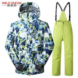 Skiing Suits Men s Single Board Double Winter Thickened Warm Waterproof Ski Clothes Windproof Snowboarding Set 230828