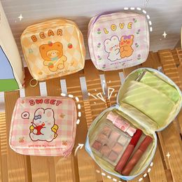 Waist Bags Ins Cute Cartoon Small Cosmetic Lipstick Makeup Organizer Case Mini Sanitary Napkins Travel Earphone Coin Storage Bag Pouch 230826