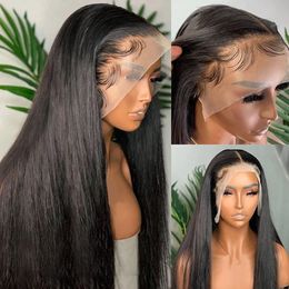 30 Inch Straight Lace Front Wig Human Hair Brazilian Preplucked 13x4 Transparent Lace Frontal Wig 13x6 Hd Bone Straight Wigs