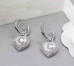 2023 Luxury quality charm stud earring heart shape pendant necklace bracelet in silver plated have box stamp PS7570B