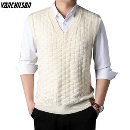 Mens Sweaters Men Retro Vintage Wool Knit Tank Vest V Neck Tops Sleeveless Basic for Autumn Winter Sweater Pullover Male Clothing 628 230828