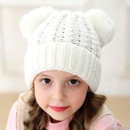 Berets Winter Hat For Girls Baby Boys Pom Poms Children Knitted Beanies Thick Infant Toddler Warm Cap Pompon Girl