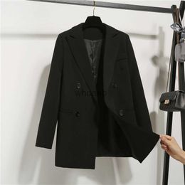 Simple Commute Black Women's Suits Coat Korean Style Loose Leisure Professional Fashion Ladies Tops Suit Women Suit Blazer HKD230825