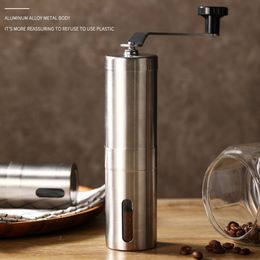 Manual Coffee Grinders coffee grinder for French embossing machine handheld mini K cup brushed stainless steel portable conical 230828