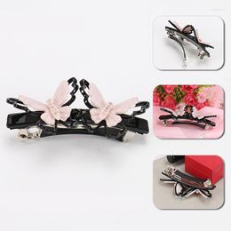 Hair Clips Impressive Hairpins Double Butterfly Girls Ornaments Exquisite Anniversary Barrette Acetate