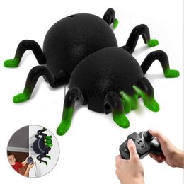 Electric/RC Animals RC Toy Prank Simulation Spider Wall Climbing Remote Control Stunt Car Christmas Halloween Funk Toys Gifts for Adult and Children x0828