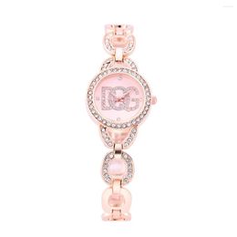 Wristwatches Sdotter 2023 USA Authorised DQG Women's Watch Large Logo Diamond Glass Quartz Fashion Ladies Gift Relojes Para Mujer