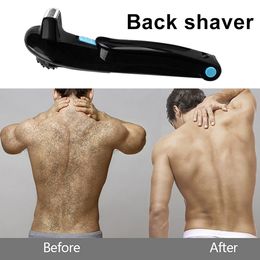 Electric Shavers Men Shaving 180 Degrees Electric Back Hair Shaver Foldable Back Battery Manual Hair Shaver Long Handle Hair Remover Tool 230828